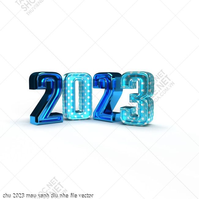 chu 2023 mau xanh diu nhe file vector